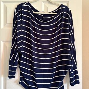 White Birch Blue 3/4 Sleeve Boxy Blouse